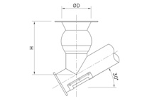 Inlet Ball Joint with Square Flange, Ø168mm Pipe